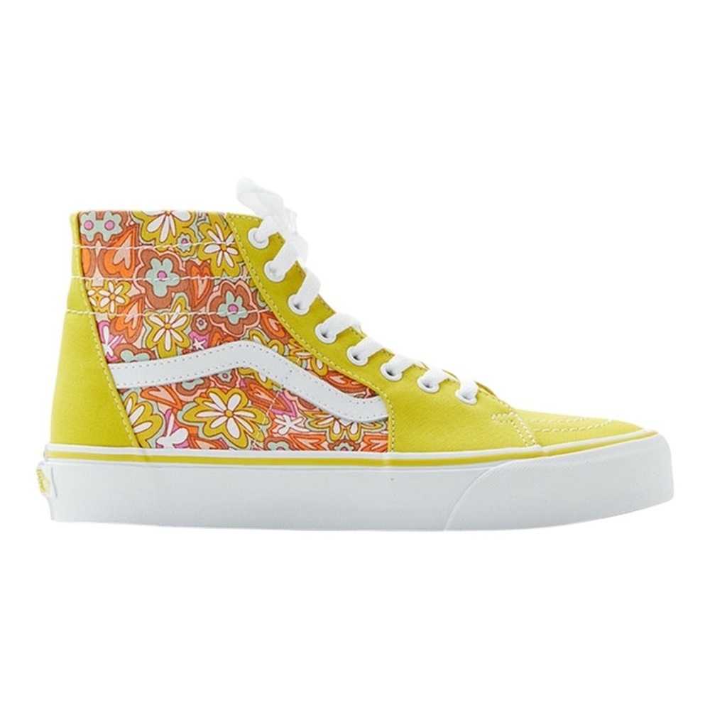 Vans Floral Yellow and Orange Sneakers UNISEX MEN 5.5 WOMEN 7